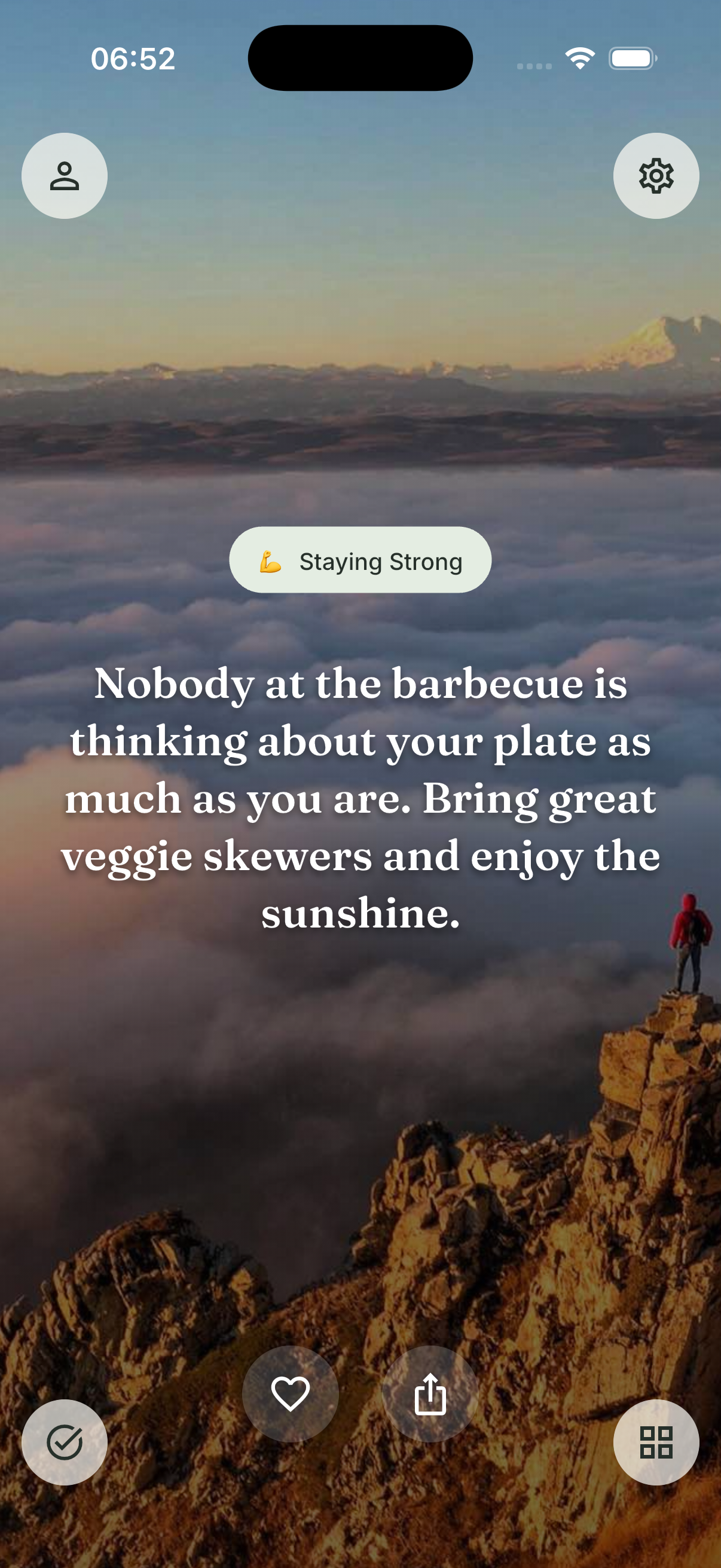 VeganKit daily quote screen
